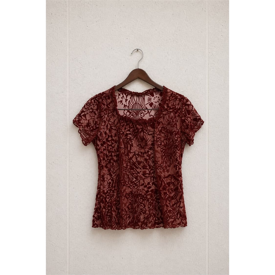 진 붉은 매쉬 탑 상품이미지2