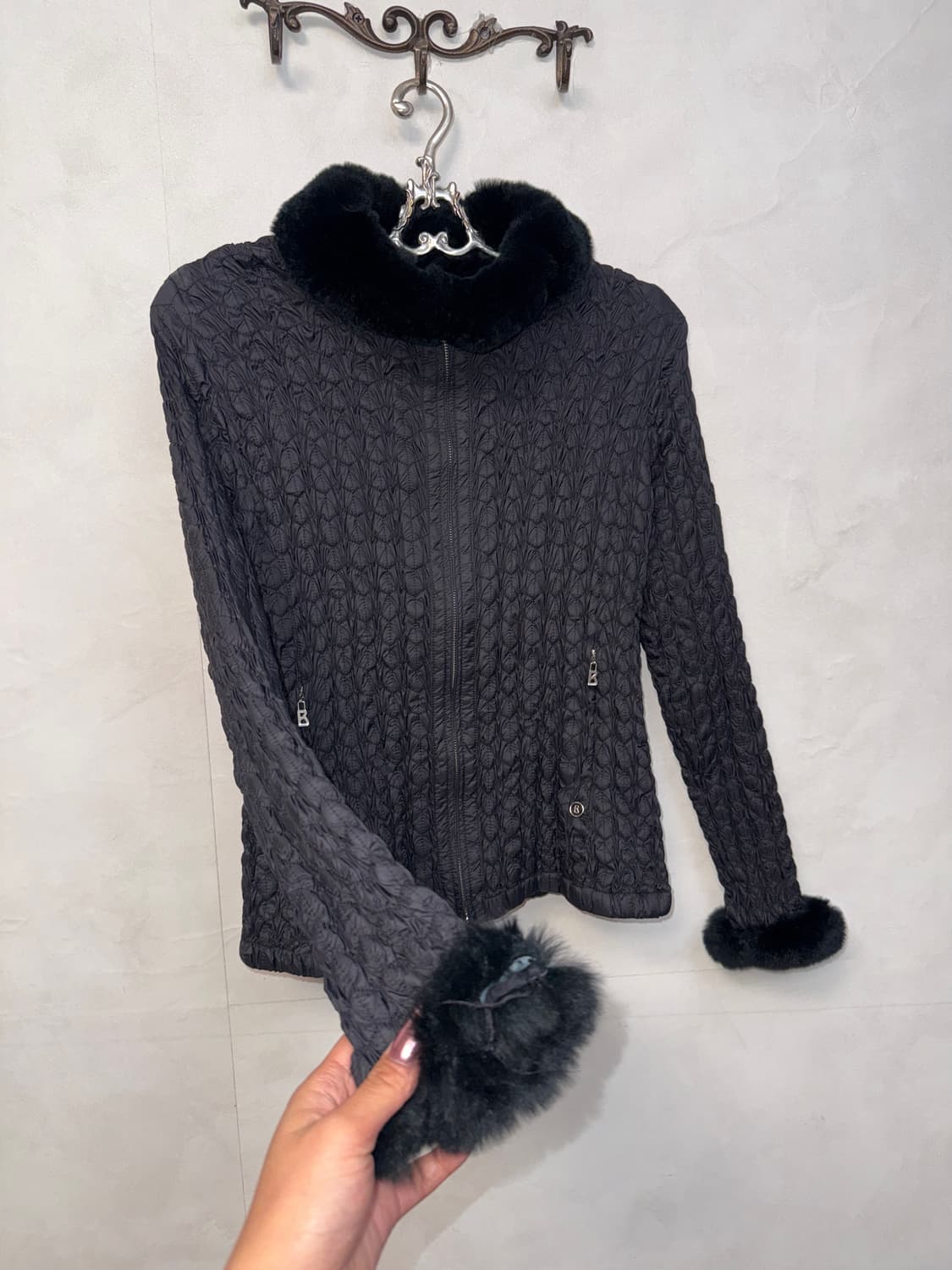 Bogner black rex&rabbit fur pleats 패딩 상품이미지2