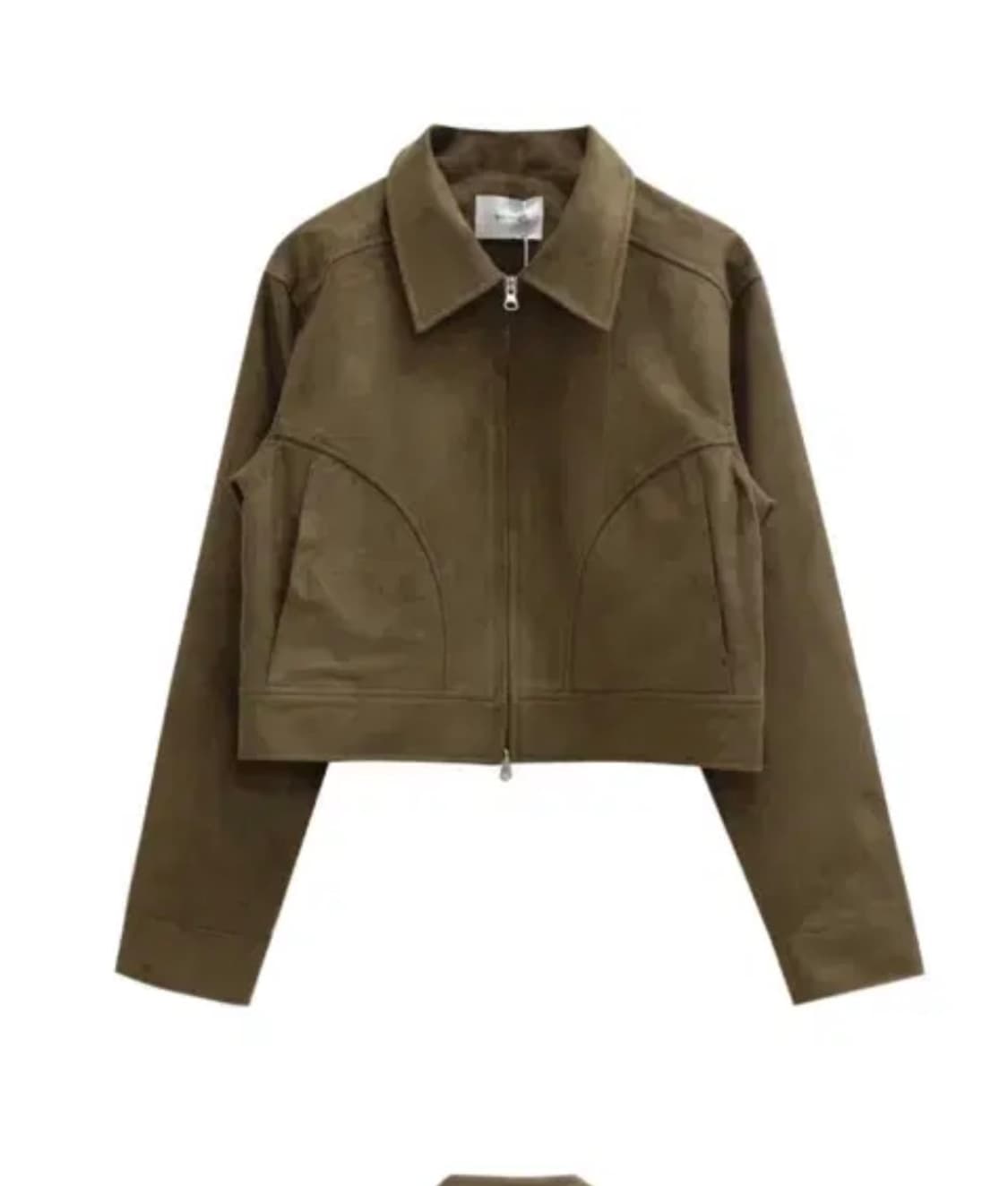 원로그 크롭 스웨이드 다켓 상품이미지3