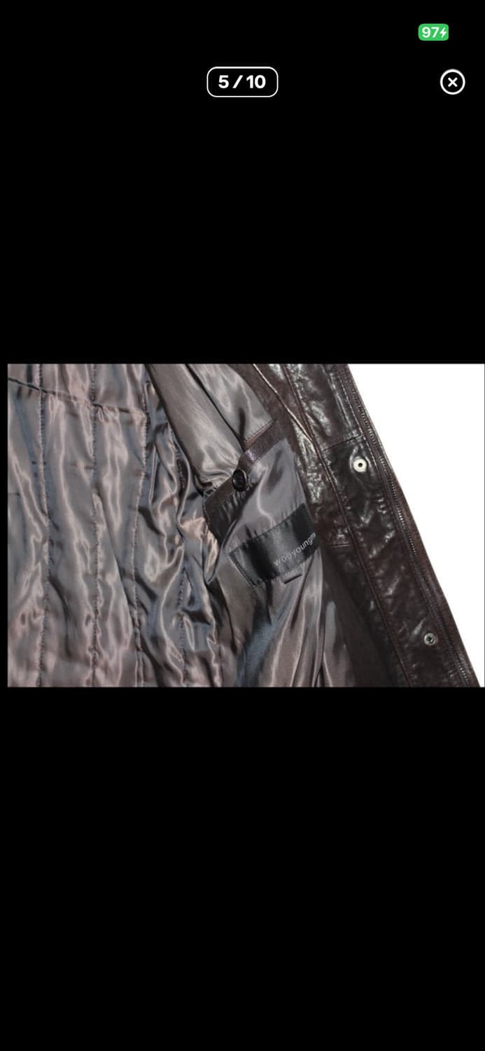 Wooyoungmi 하이넥 레더 자켓 100 상품이미지5