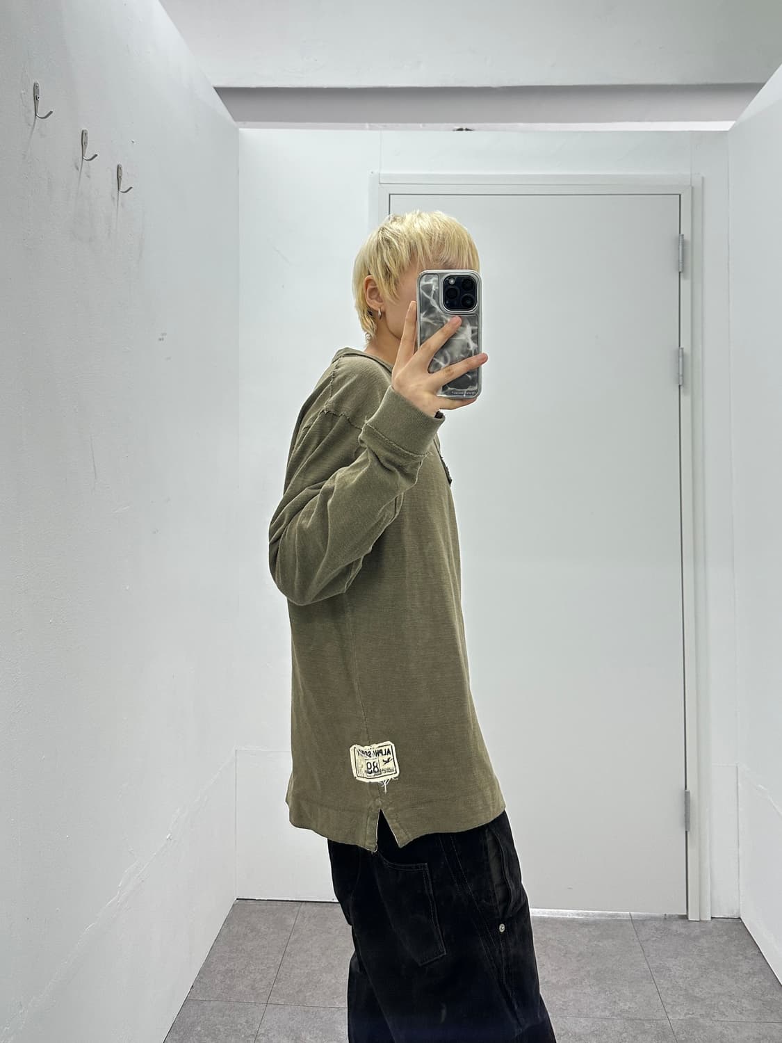 ALPHASOPHY grunge khaki button detail sl 상품이미지7