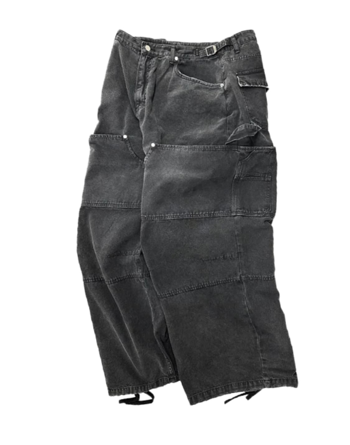 [3] 논노드 더블니 커버 팬츠 빈티지 블랙 상품이미지1