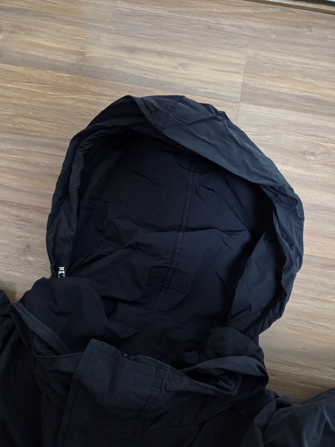 빈티지 크롭 래글런 바람막이 블랙 one size 상품이미지3