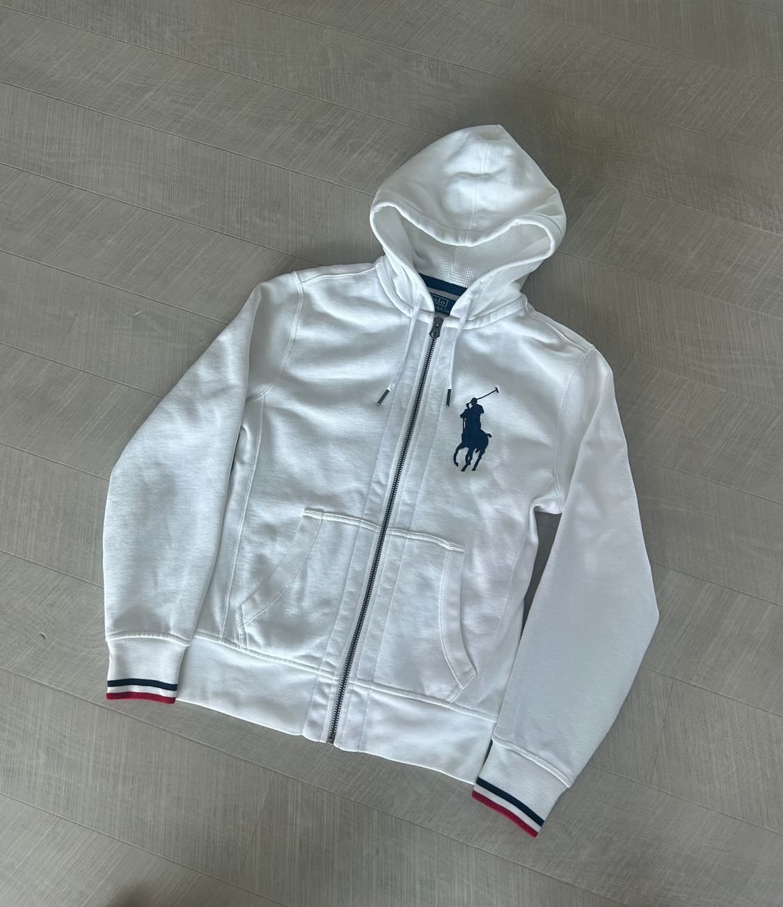 (희귀매물) 폴로 빅포니 화이트 후드집업 상품이미지1