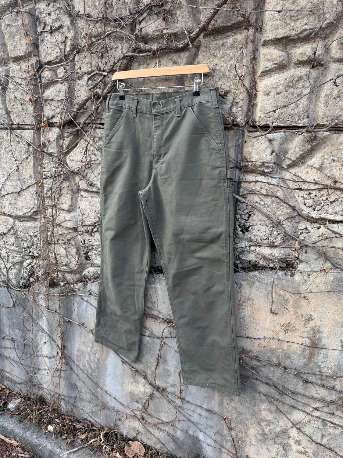 칼하트 빈티지 b11 모스그린 싱글니 카펜터 워크 팬츠 32 상품이미지3