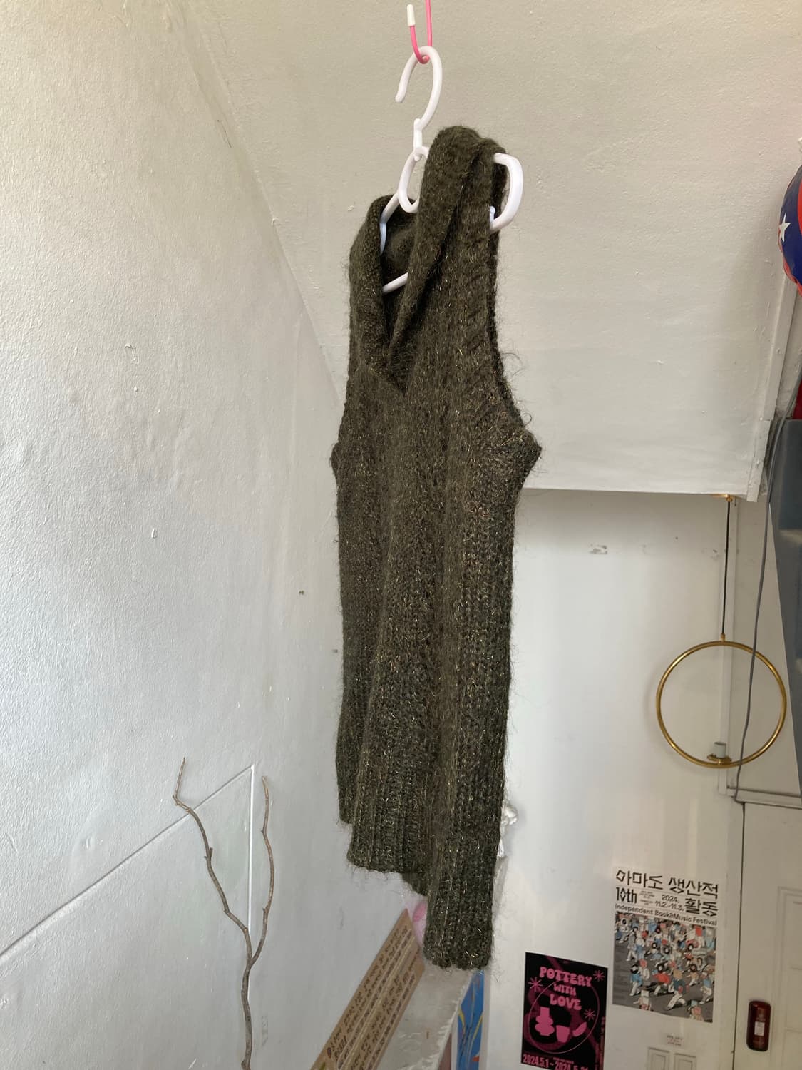 카키 그런지 니트 탑 상품이미지4