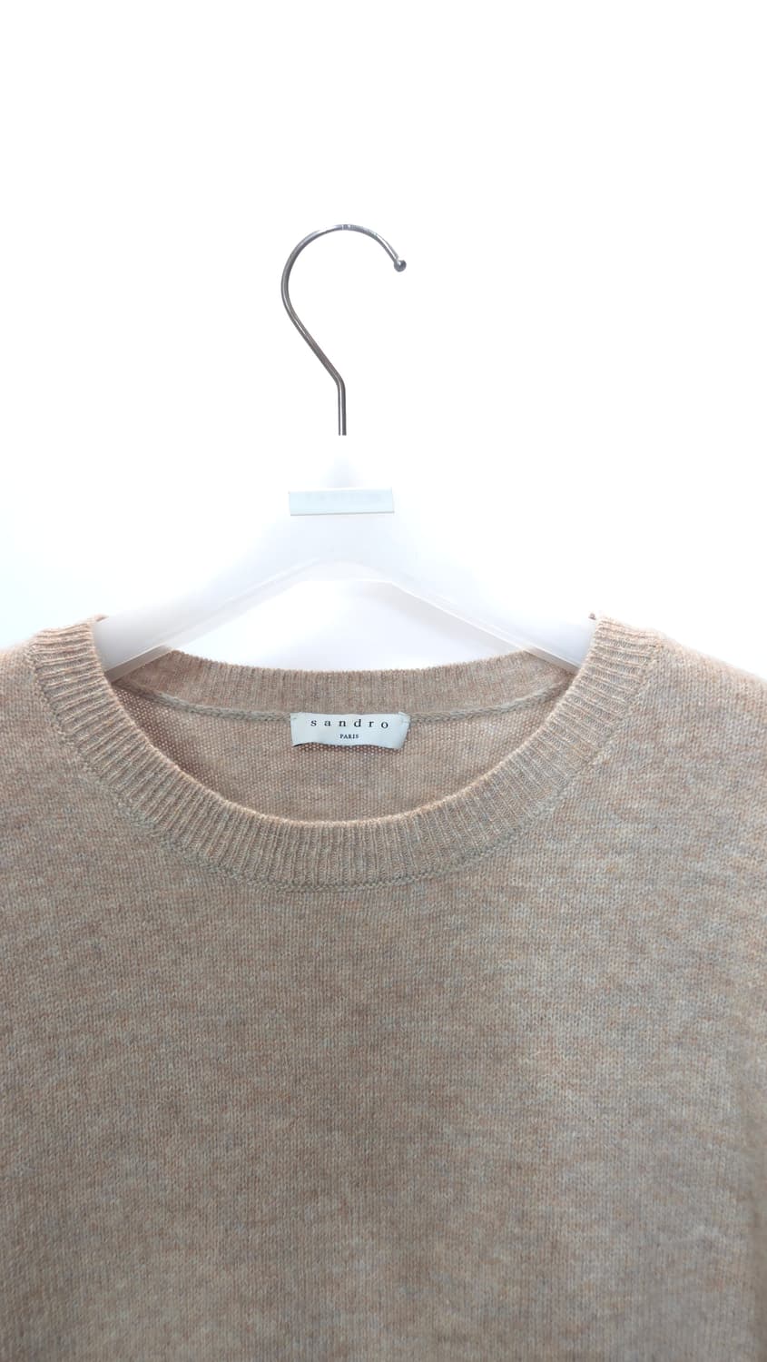 산드로 배색라인 라운드넥 니트 탑 44~66 상품이미지4