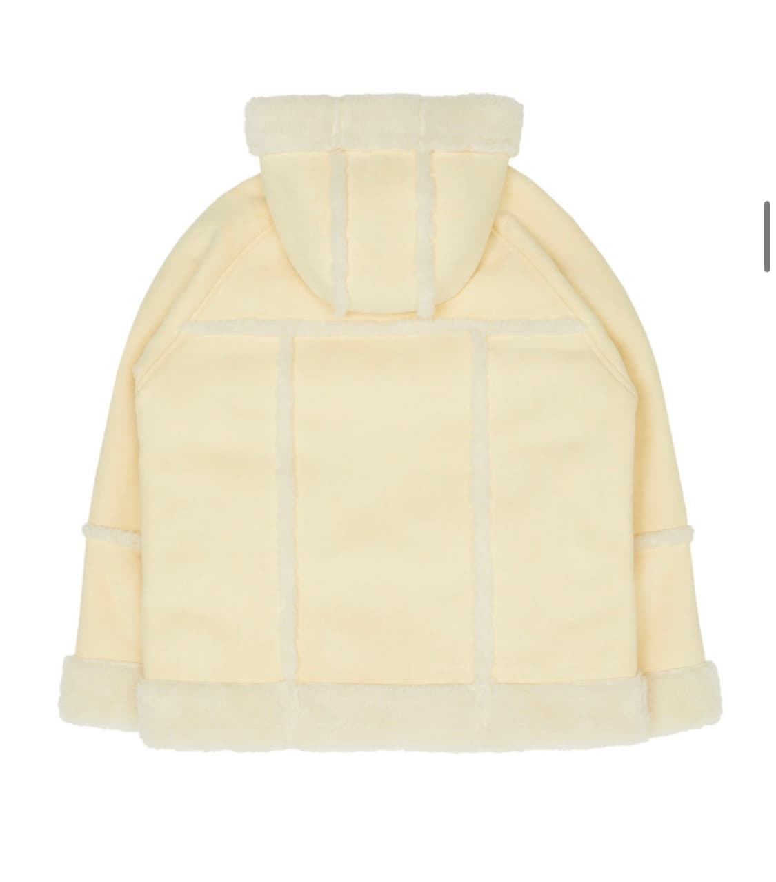 와이케이 비건 후디드 무스탕 코트 크림 1사이즈 상품이미지4