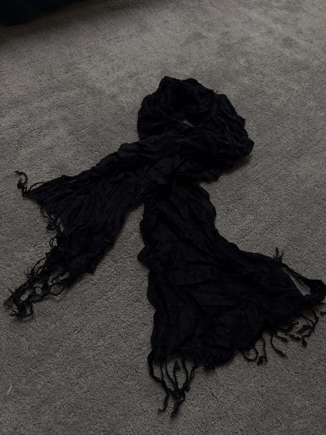 Vintage v-kei punk mood black scarf 상품이미지3