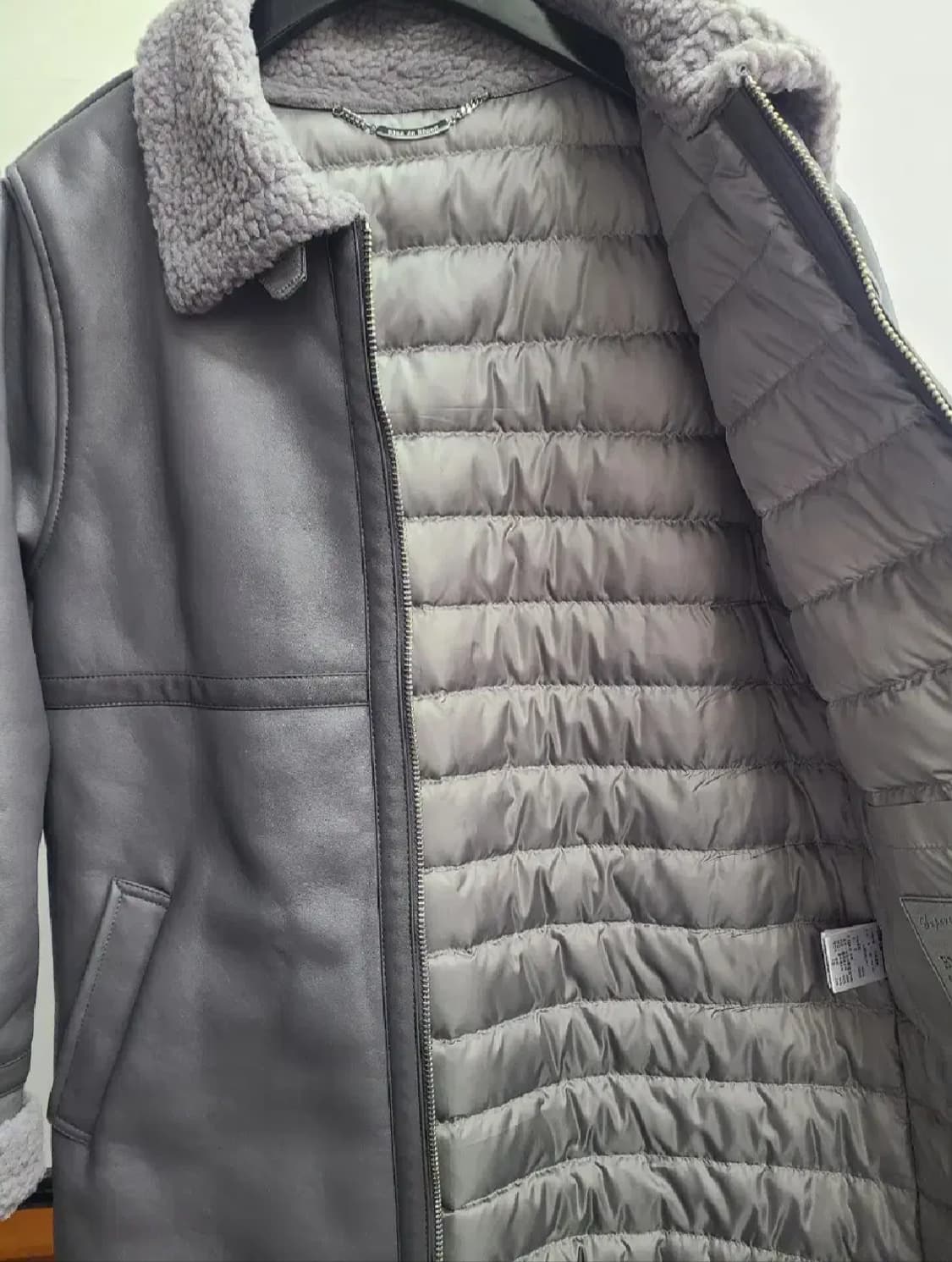 블루드진 이너 패딩 롱 무스탕 상품이미지4