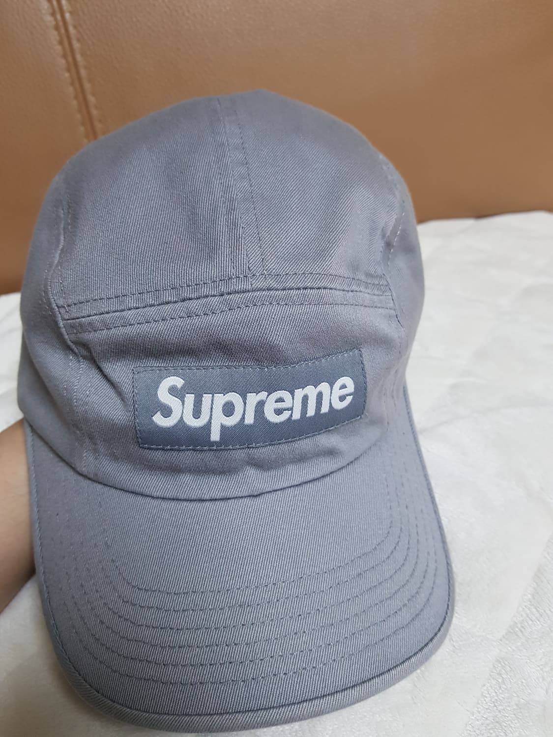 슈프림 워시드 치노 트윌 캠프캡 모자 볼캡 그레이 22SS 상품이미지9
