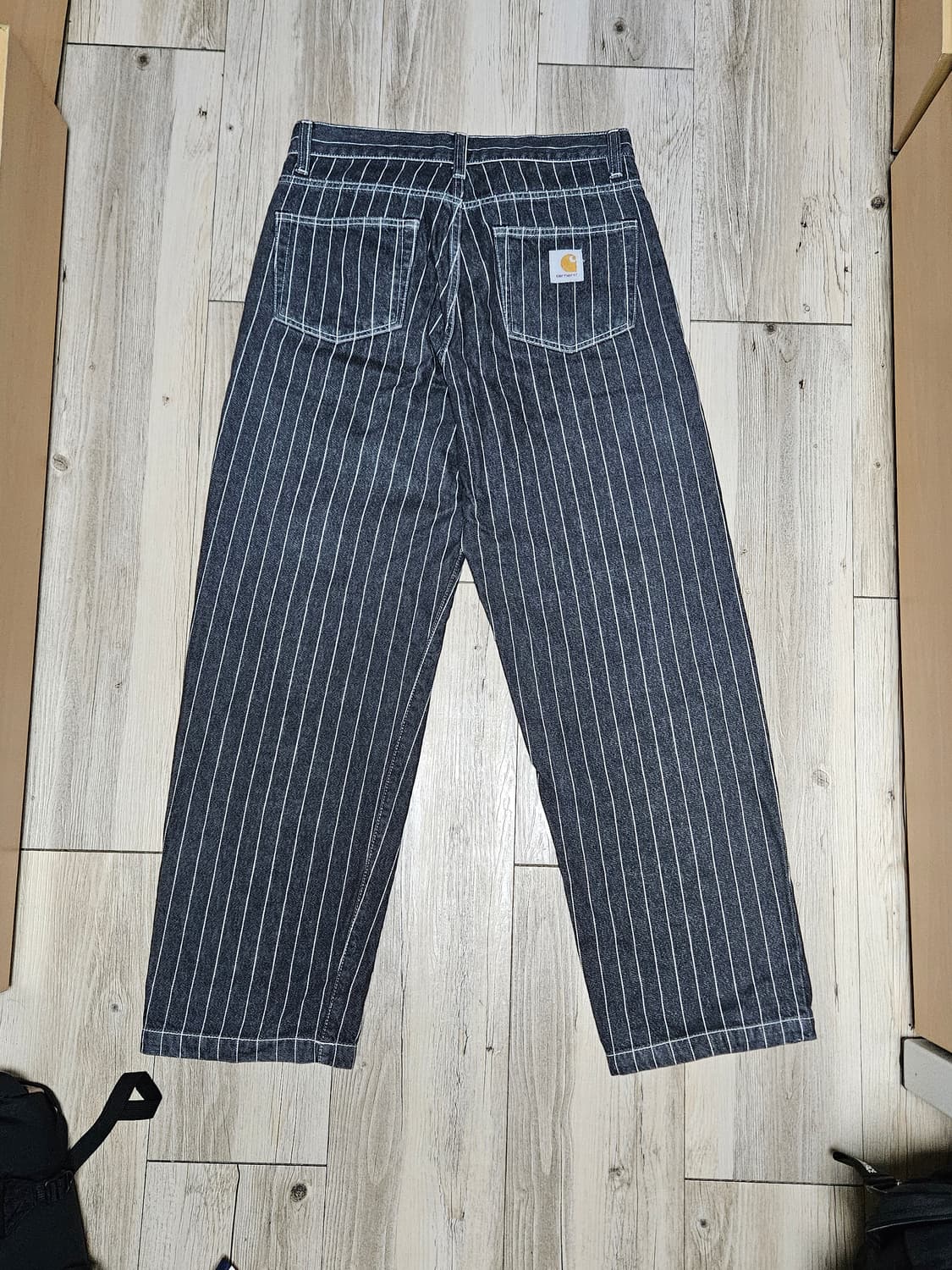 칼하트 오를리언 ORLEAN 스트라이프 데님 팬츠 블랙 30 상품이미지2