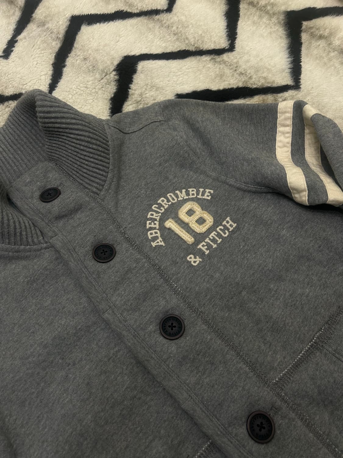 [S]아베크롬비 헤비코튼 숄카라 가디건 자켓/그레이/기모 상품이미지1