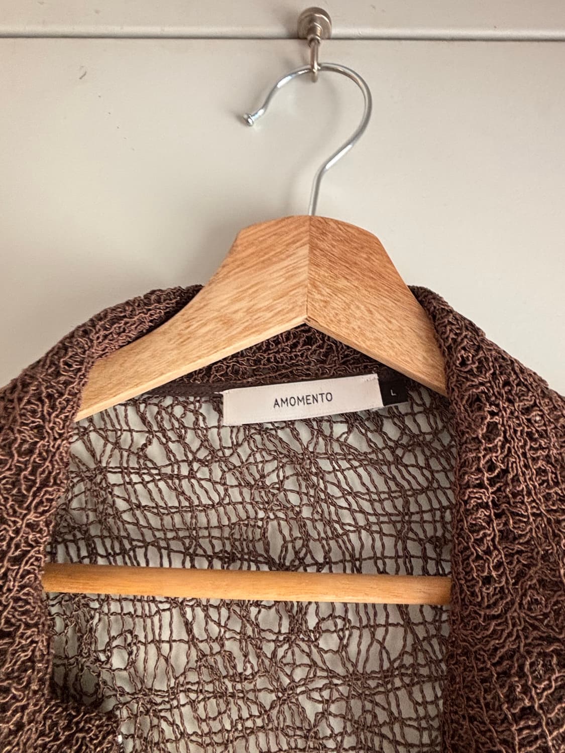 Amomento lace zip-up brown 상품이미지3