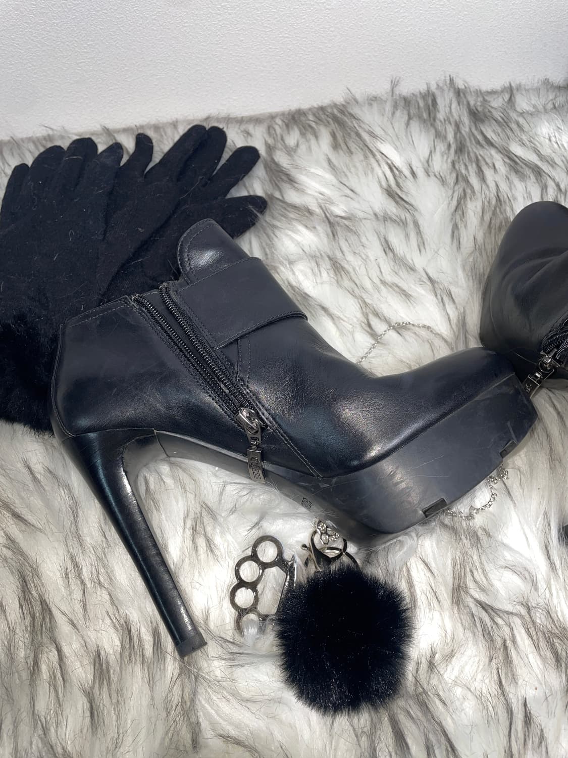 게스 버클디테일 가죽 앵클 부츠 갸루 상품이미지6