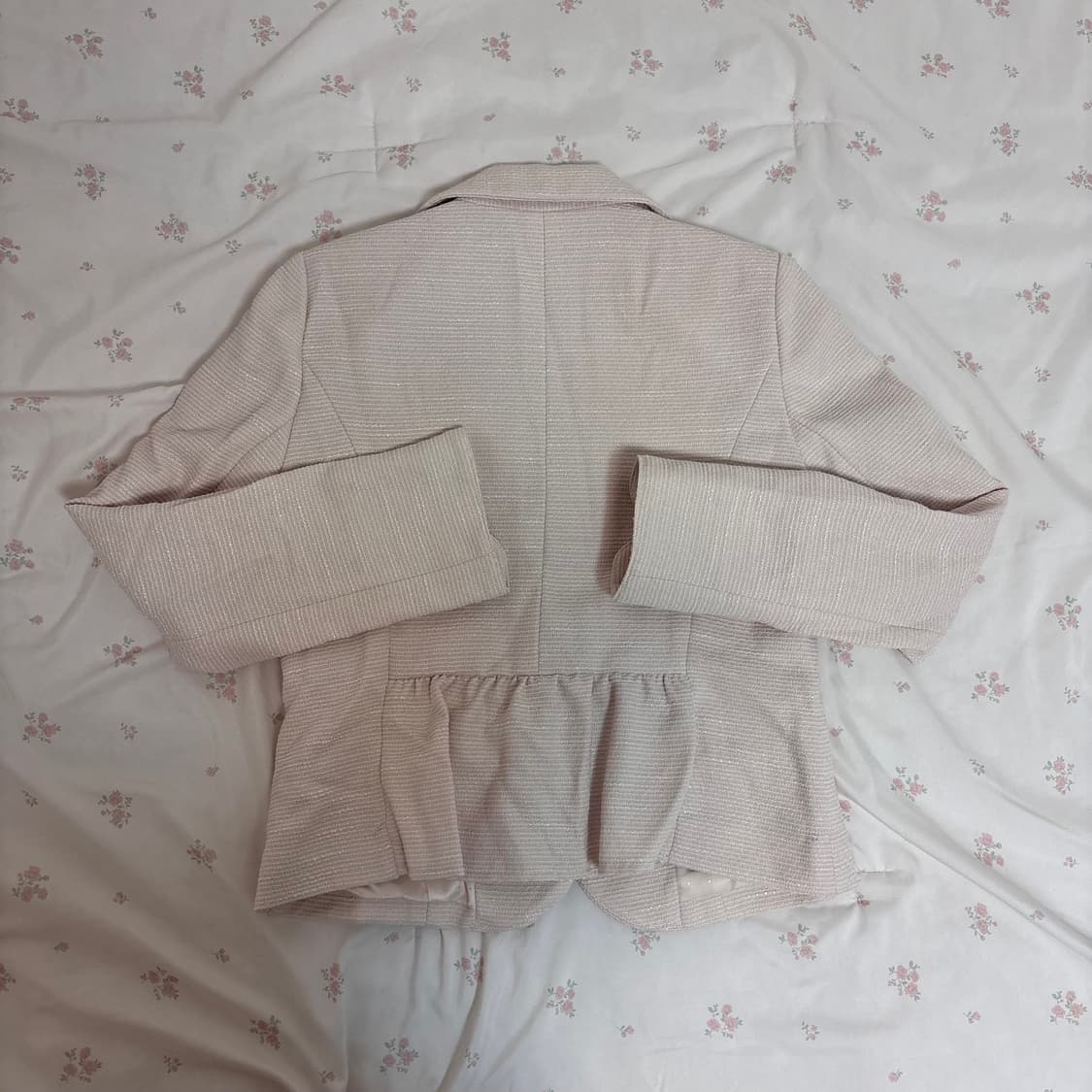 딸기우유 리본 핑크 트위드 자켓 땡땡이 상품이미지2