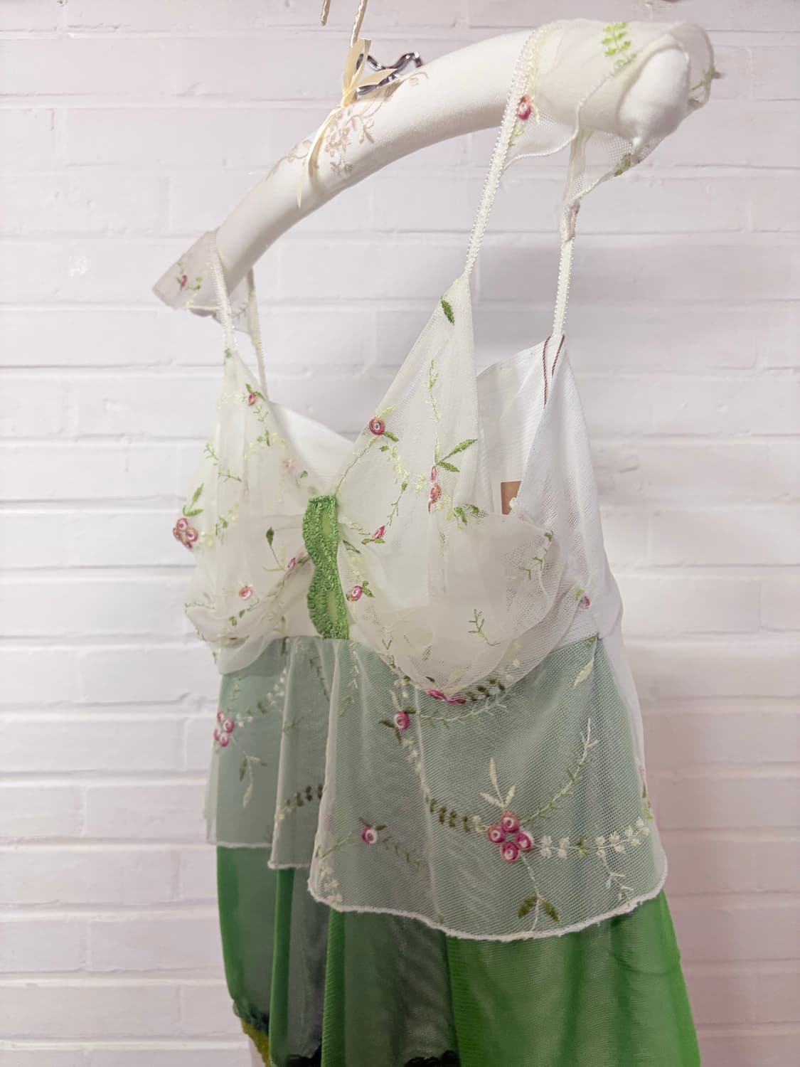 jpn vintage fairy green point blouse 상품이미지6