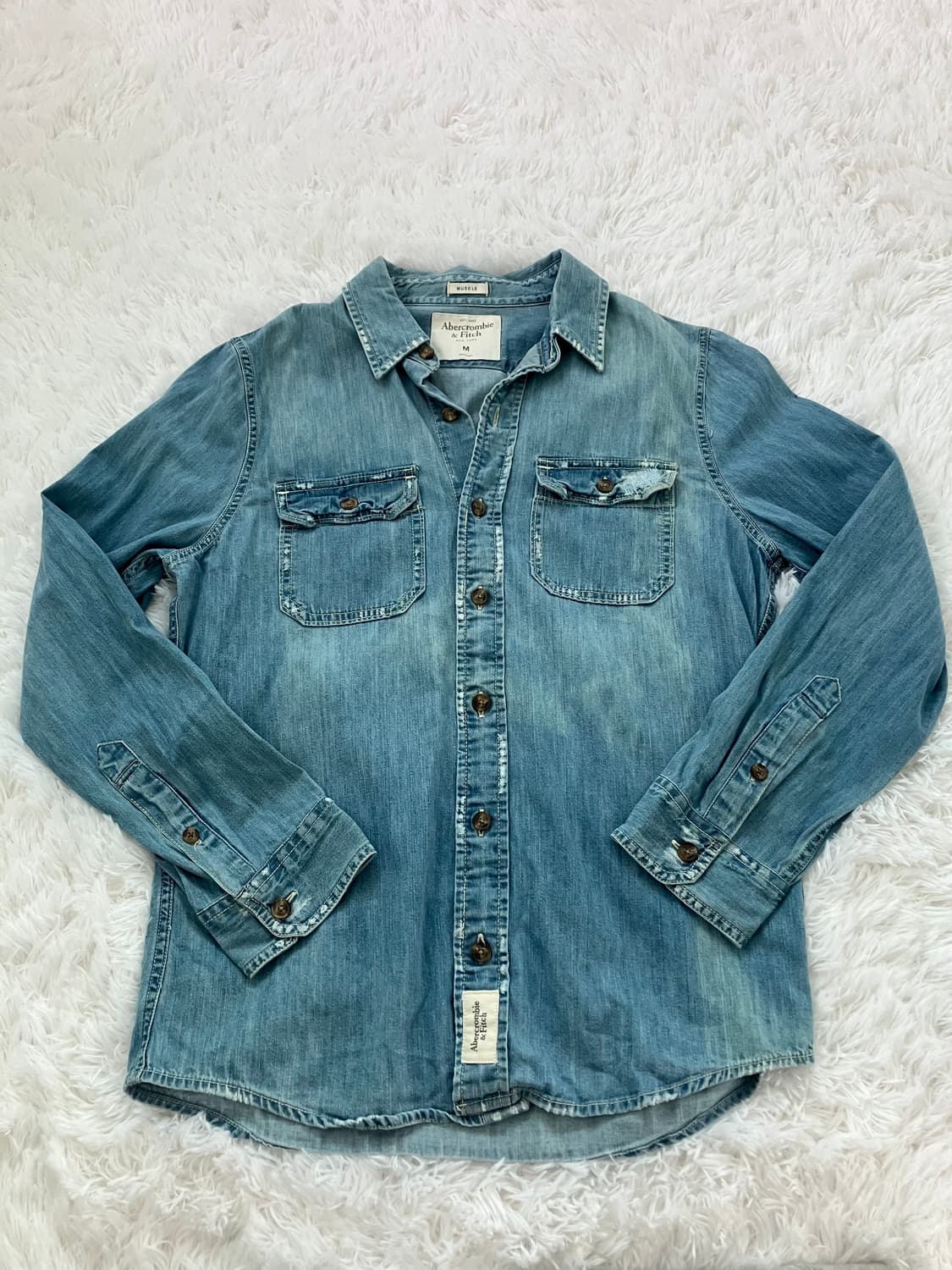 빈티지 아베 크롬비 데님 셔츠 y2k 스트릿 갸루 펑키 일본빈티지587  상품이미지1