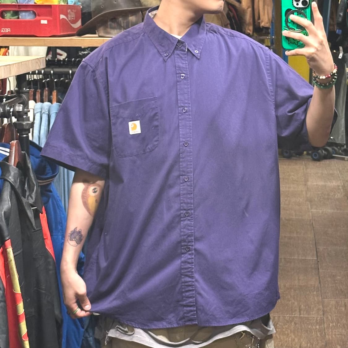 [HI] 칼하트 반팔셔츠 퍼플 상품이미지1