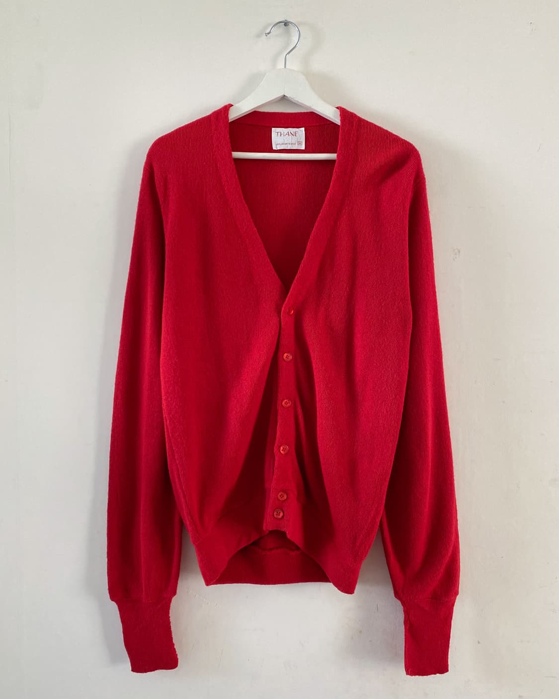 80s 빈티지 THANE 레드 아크릴 가디건 상품이미지1