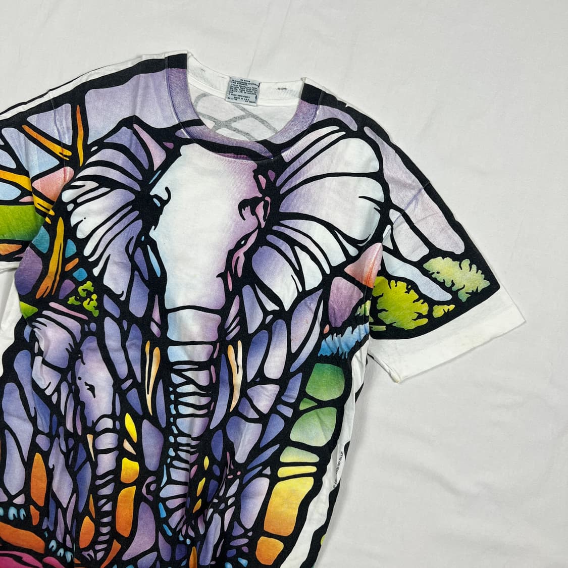 90’s 93년도 리퀴드블루 엘리펀트 올프린트 반팔티 상품이미지3