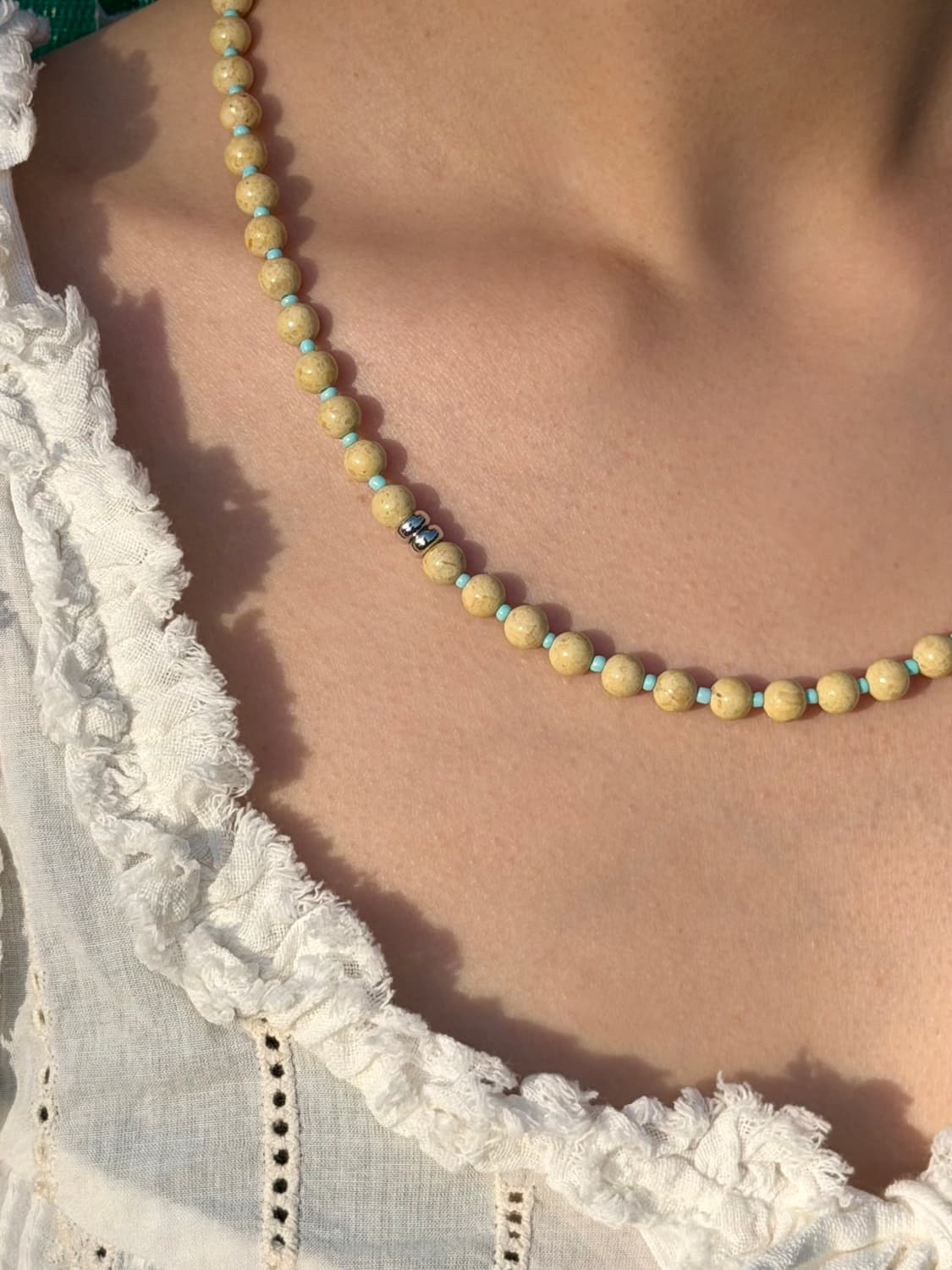 Summer Beaded Necklace - Sand Blue 상품이미지2