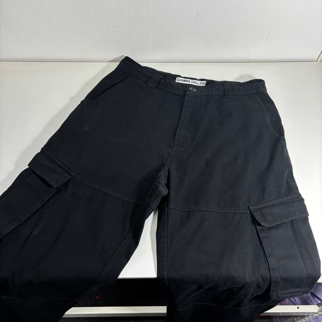 L 감마갤러리 블랙 와이드 카고팬츠 상품이미지1