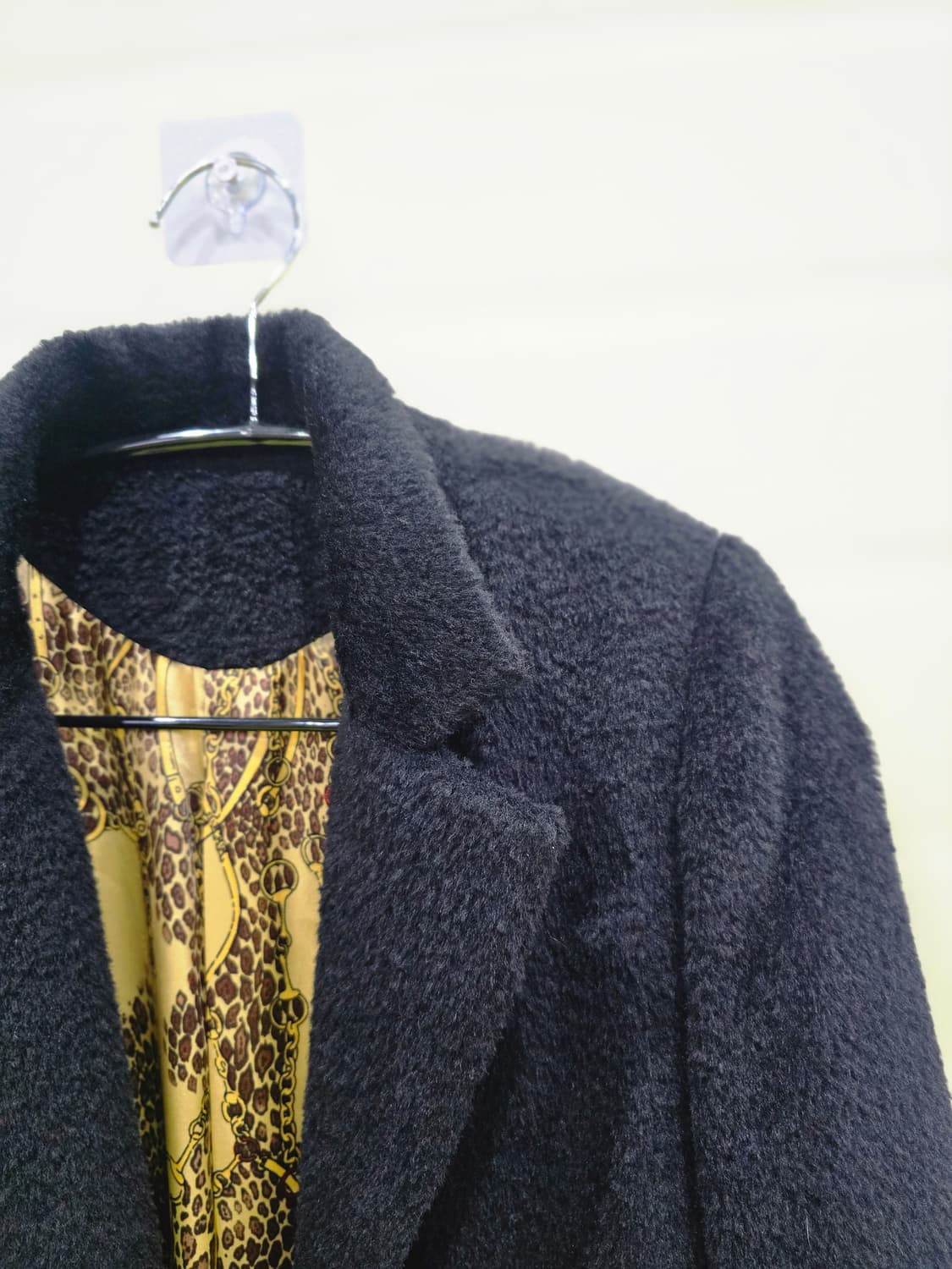 블랙 롱 코트 (안감 패턴) 상품이미지2