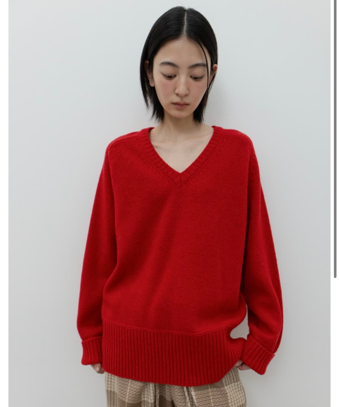 GBH어페럴 WOOL V-NECK SWEATER / RED 상품이미지1