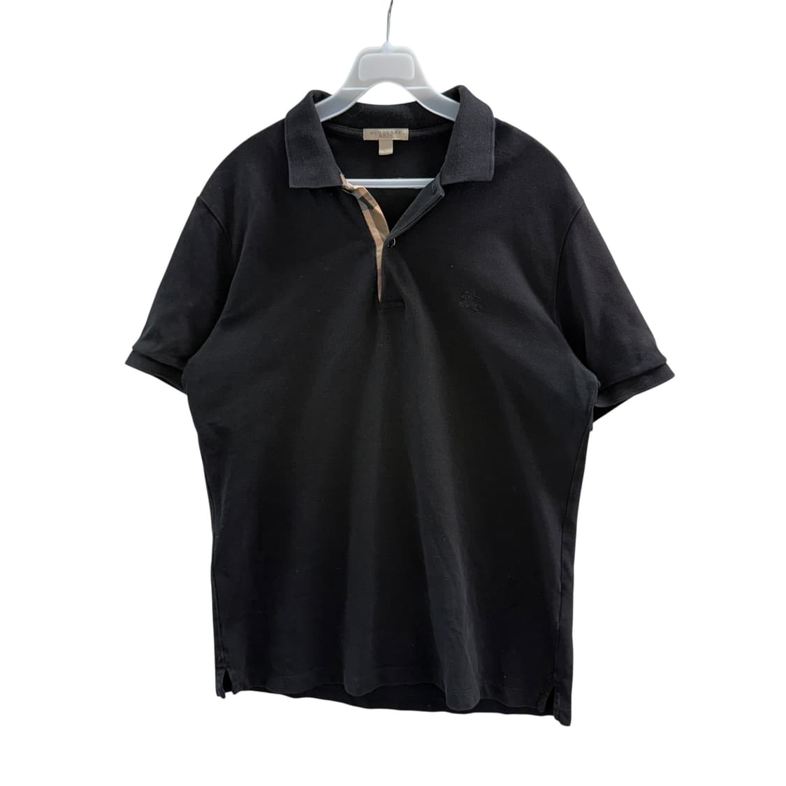 [M] 버버리 기사 자수 블랙 카라 반팔티 상품이미지3