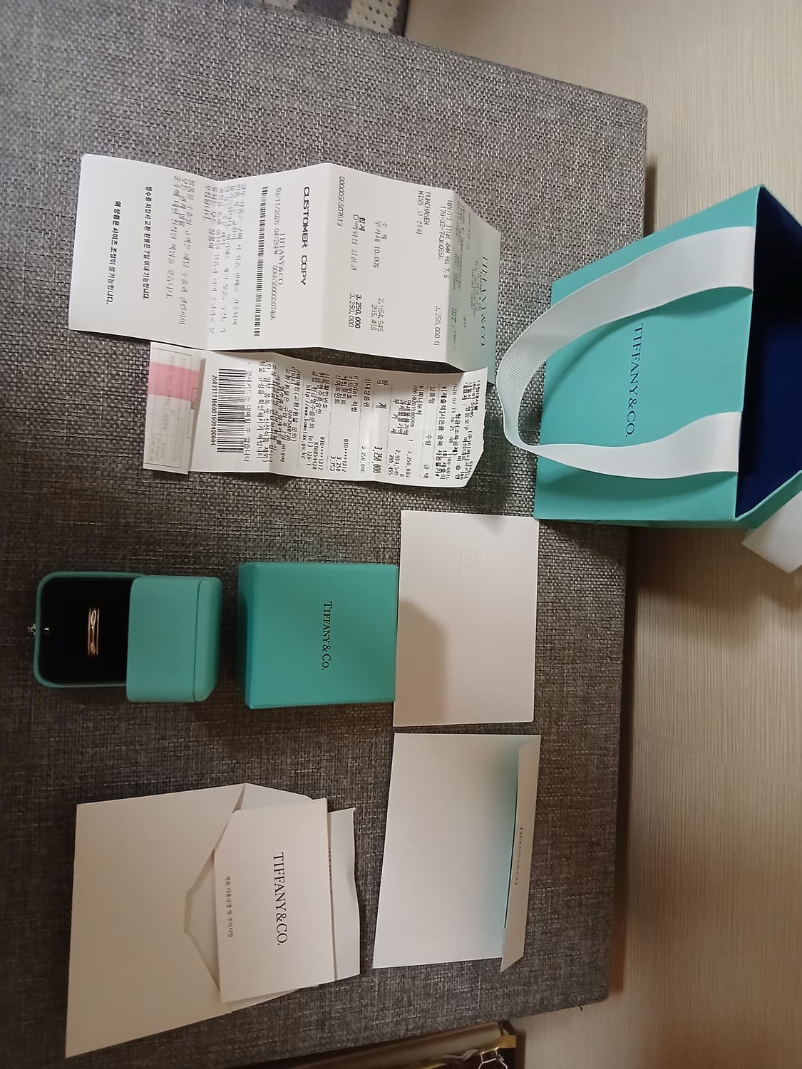 티파니 밀그레인 남자 옐로우골드 반지(새상품) 상품이미지2