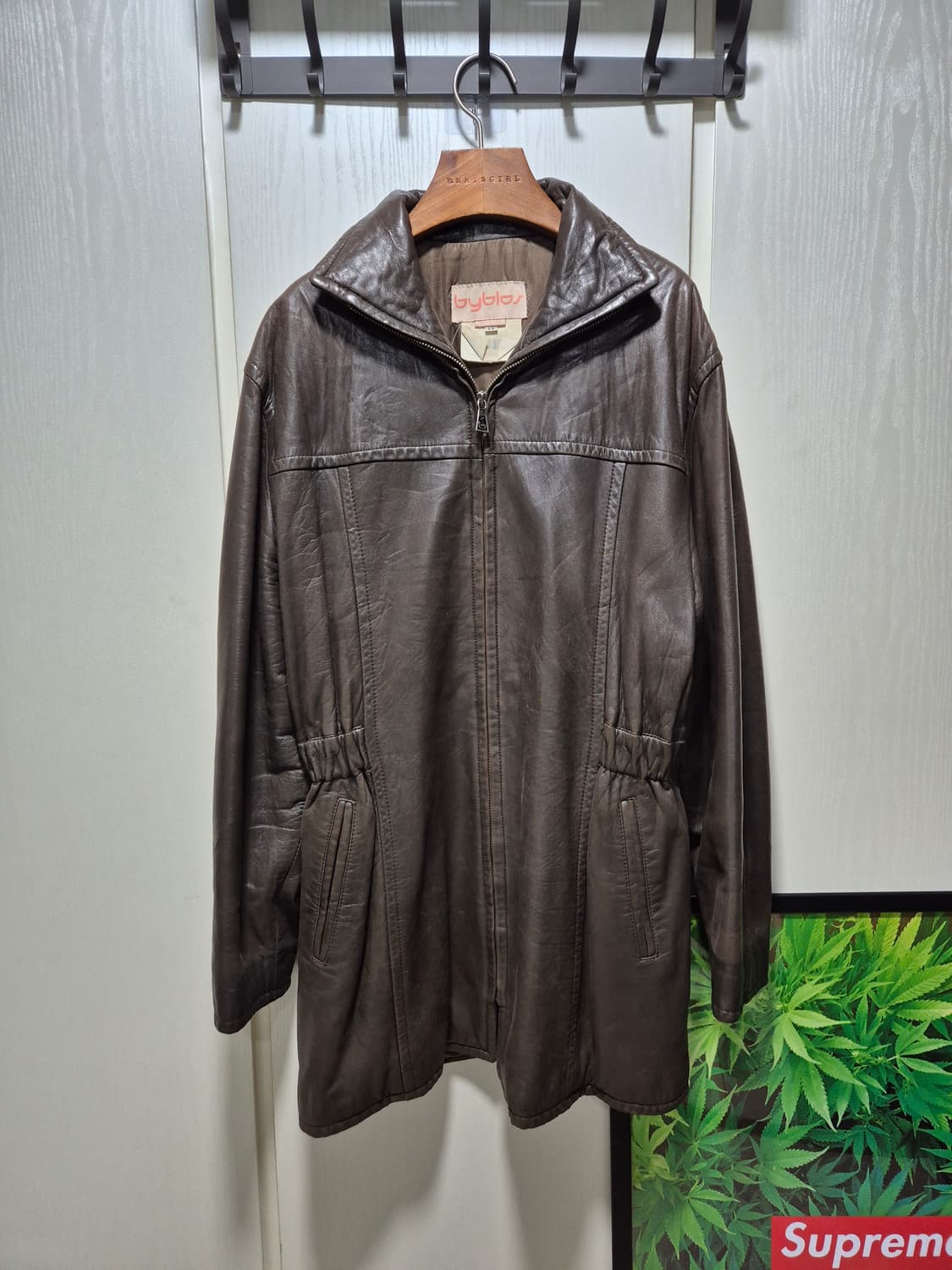 (세일)byblos 이태리명품 브라운 양가죽 자켓 상품이미지1