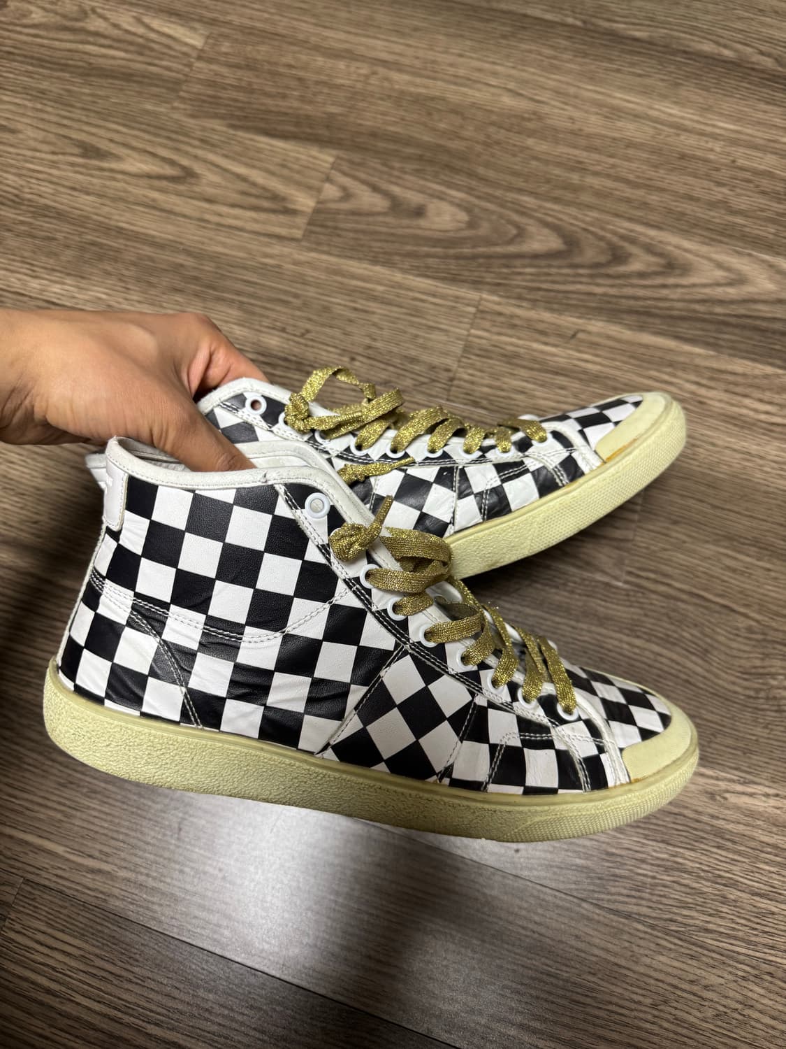 생로랑 16s/s 체커 보드 스니커즈 42.5 사이즈 발망 지방시 셀린 상품이미지4