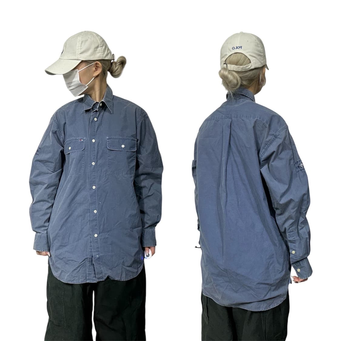 타미 힐피거 블루 오버핏 셔츠 S 상품이미지1