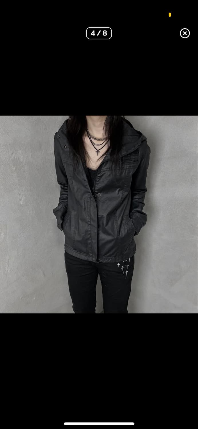 Coated Cloth black coating hood jacket 상품이미지2