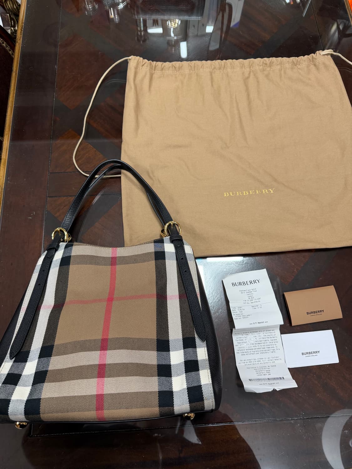 버버리 정품 캔터비 체크숄더백 새상품급 해외구매 싸게 급처합니다.!! 상품이미지1