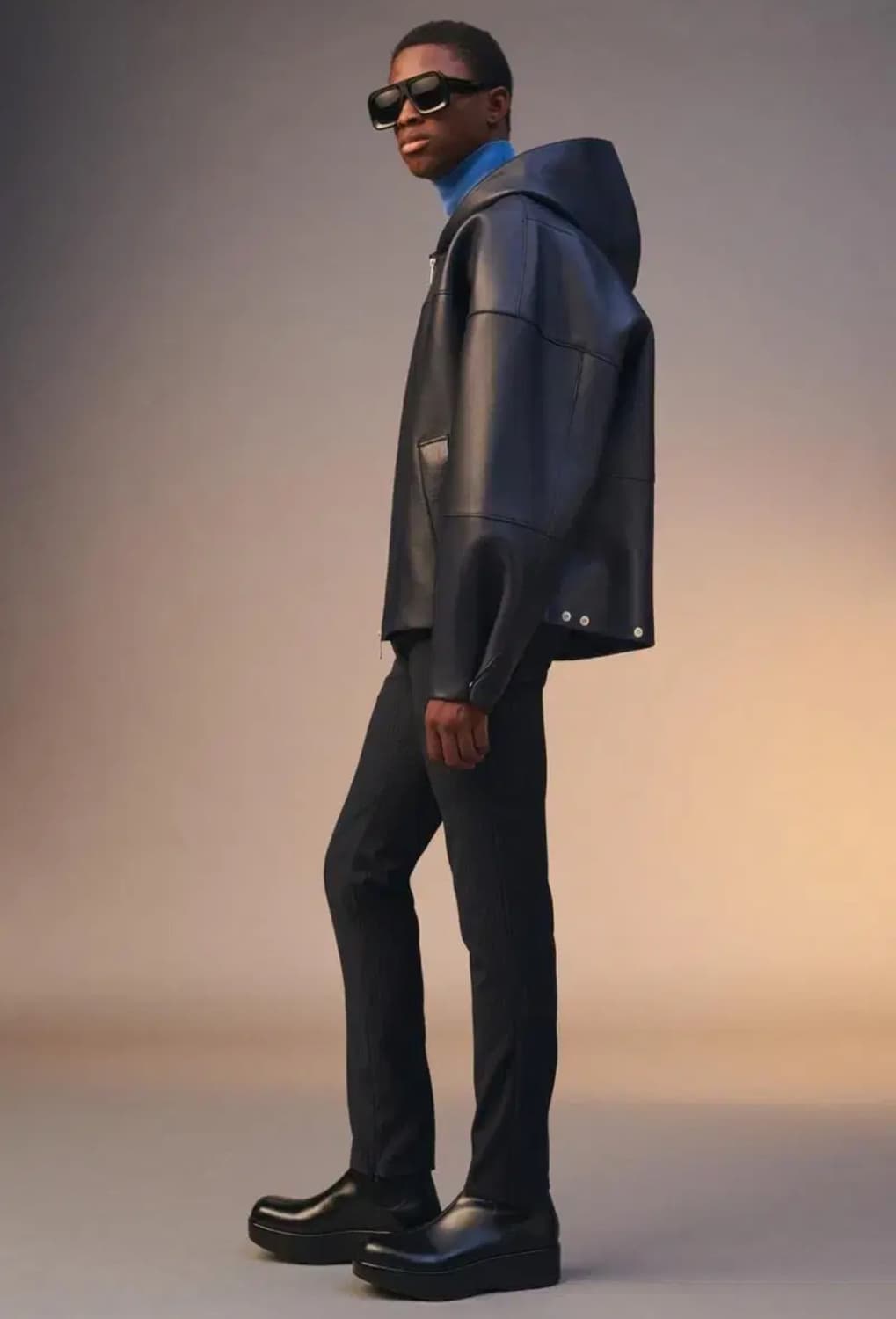 자라 후드 레더 점퍼 가죽 자켓 LIMITED EDITION L-XL 상품이미지3