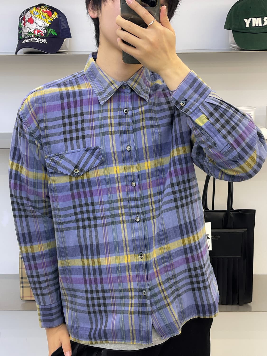 크리스찬 디올 린넨 포켓 체크 셔츠 상품이미지2