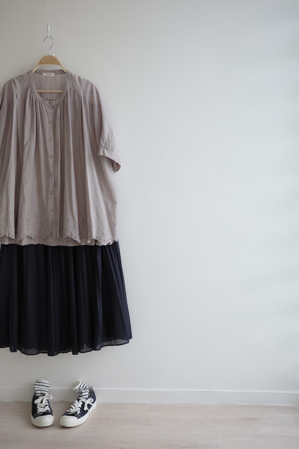 STC:R 
• 차콜 쉬폰 플리츠  롱 스커트 상품이미지7