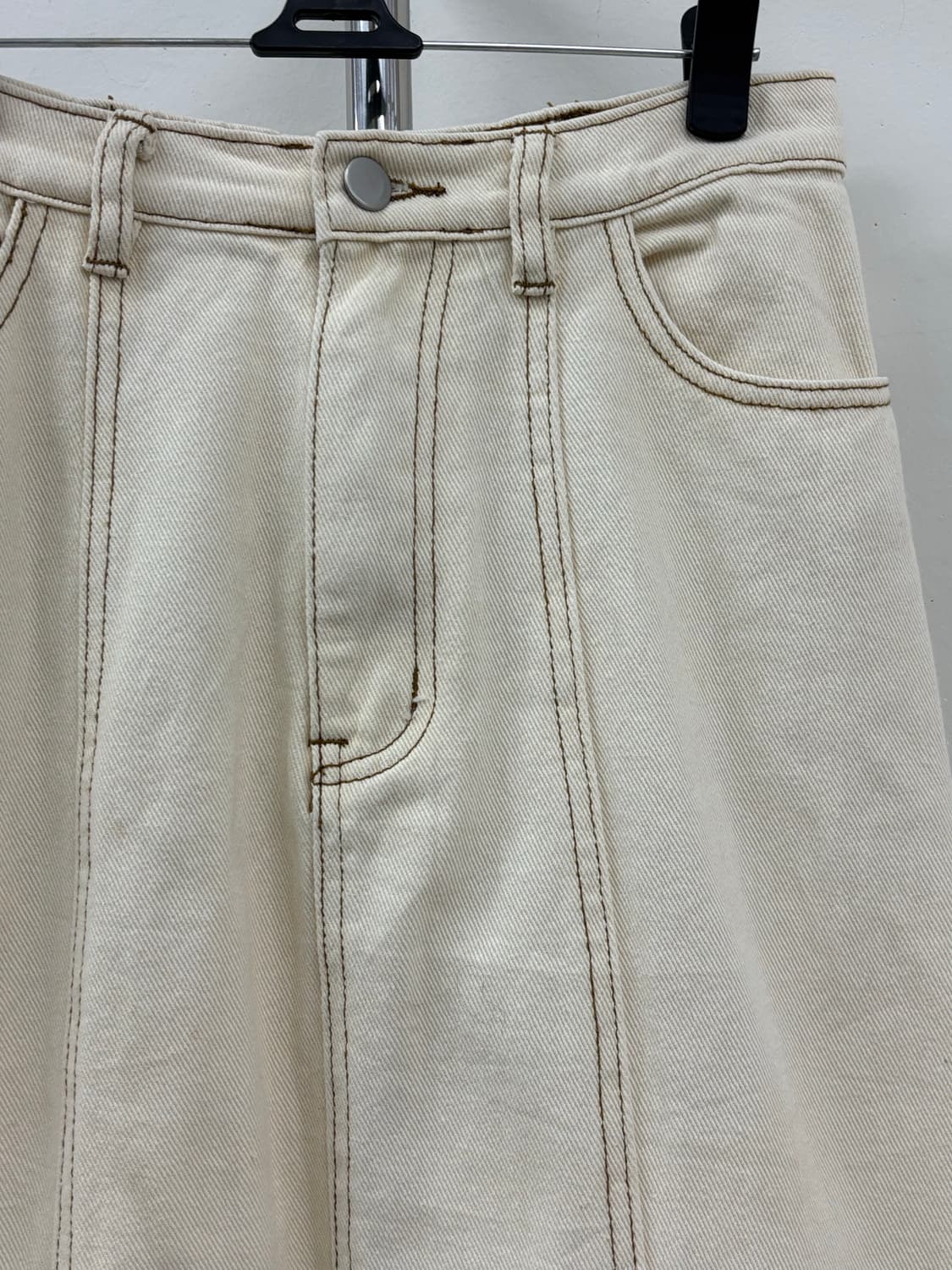 빈티지 아이보리 데님 스커트 상품이미지5