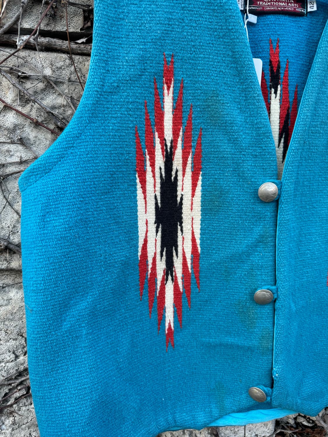 센티넬라 오르테가 핸드 우븐 울 네이티브 무늬 웨스턴 치마요 베스트 조끼 상품이미지7