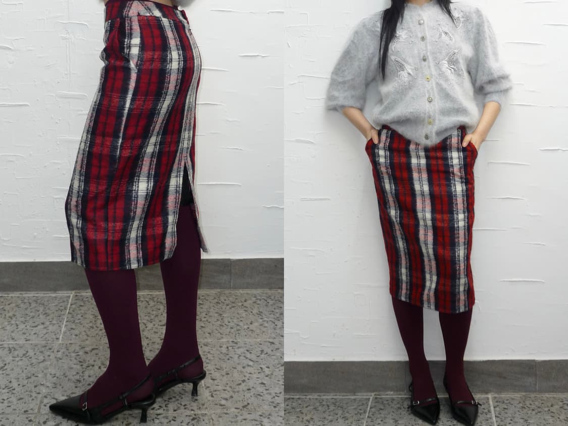 red check patterned skirt 상품이미지1