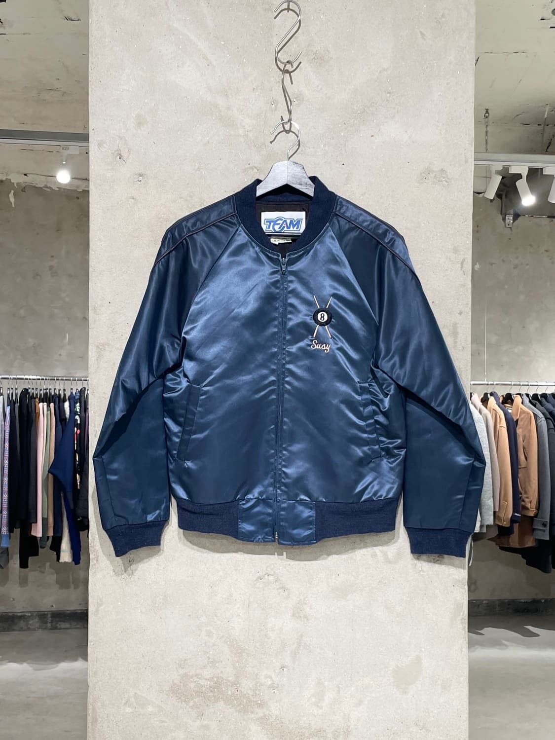 재패니즈 빈티지 블루 8볼 사틴 블루종 자켓 상품이미지1