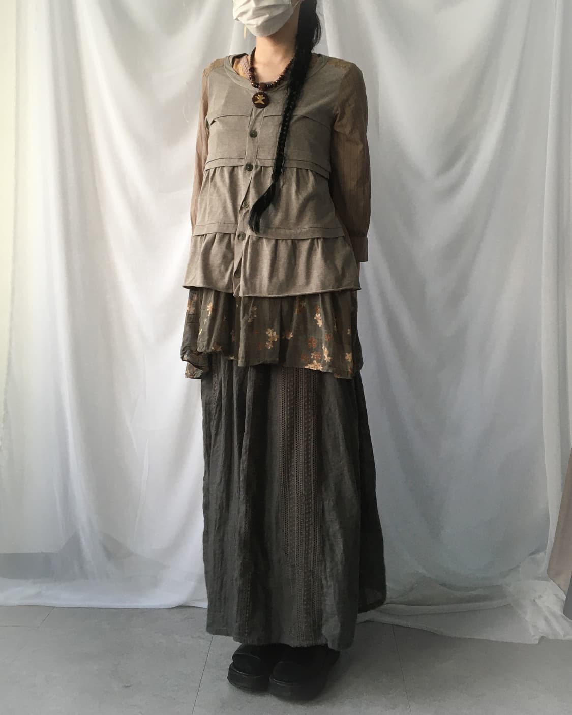 Crochet layer long skirt 상품이미지7