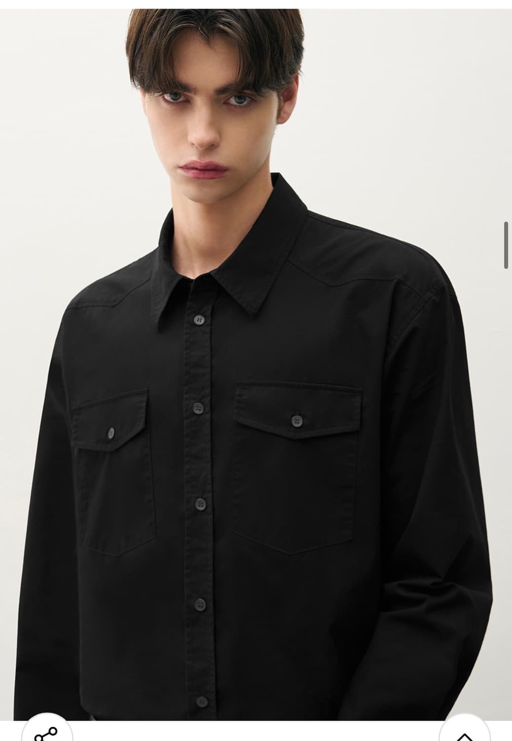 (새상품)(XL) 드로우핏 워시드 코튼 웨스턴 셔츠 [BLACK] 판매 상품이미지6