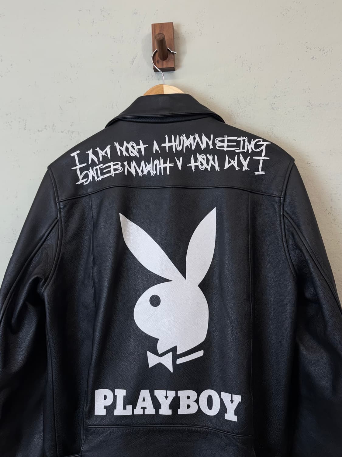아임낫휴먼비잉 플레이보이 빈티지 레더 라이더 자켓 상품이미지3