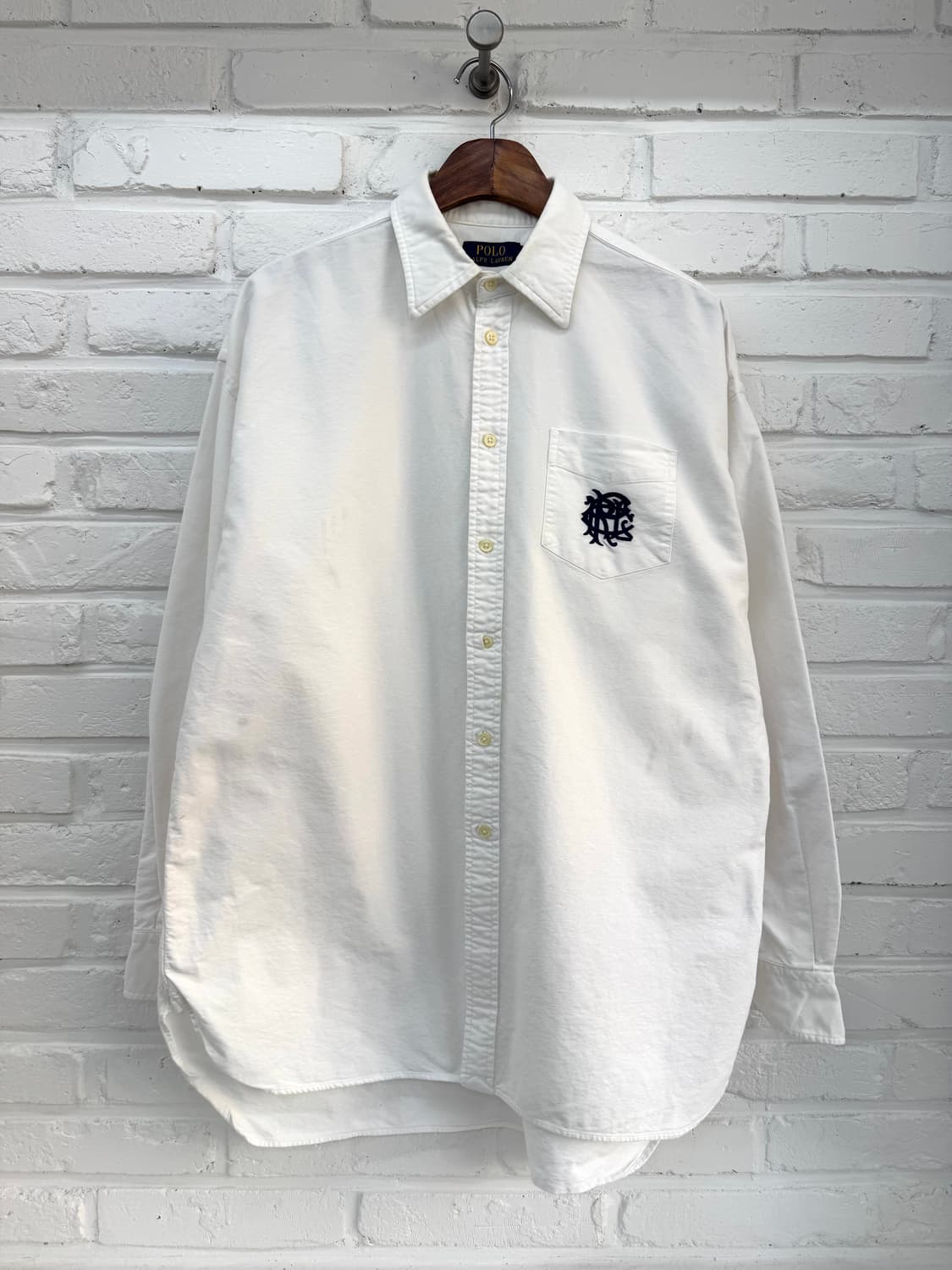 폴로 화이트 자수 셔츠 상품이미지3