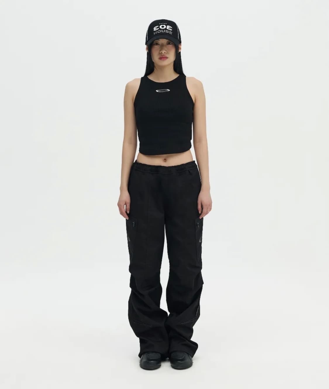 오프닝 프로젝트 Drawstring Cargo Pant - Black s 상품이미지2