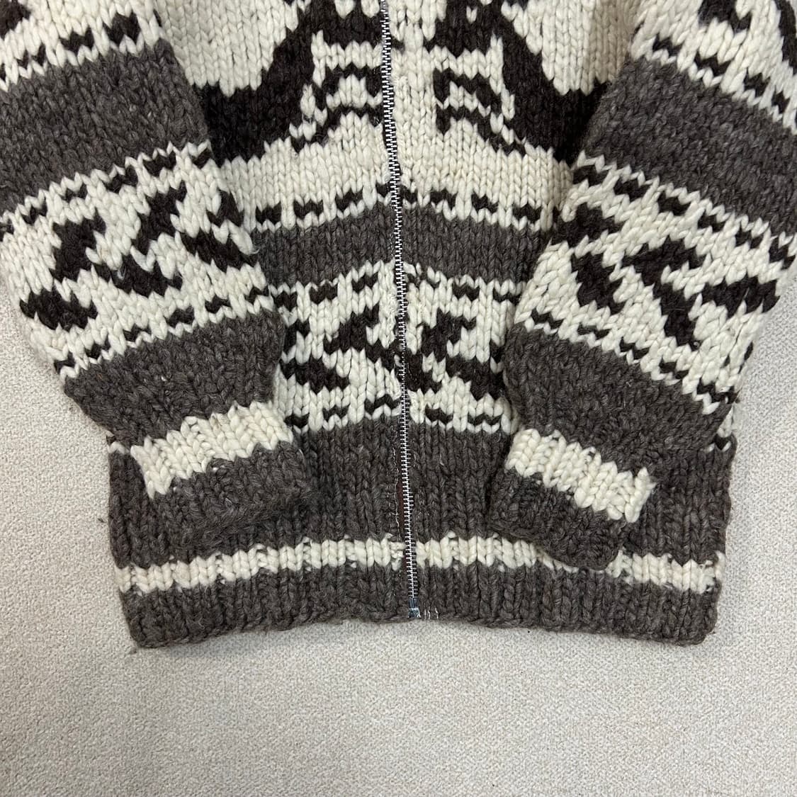 (XL) 캐나다 헤비울 핸드메이드 코위찬 니트 집업 상품이미지4