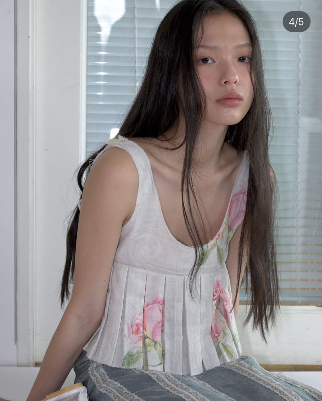 오버듀플레어 로즈 패턴 튜브탑&스커트 셋업 상품이미지5